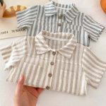 【66-90】ロンパース ストライプ 半袖 ベビー服 - 画像 (11)