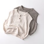 【80-130】トップス ガーゼ素材 ノースリーブ - 画像 (4)
