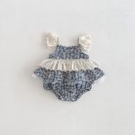 【66-90】ロンパース チェック フリル 可愛い ベビー服 - 画像 (6)