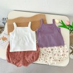 【66-100】セットアップ ベビー キャミソール&花柄プリント - 画像 (14)