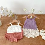 【66-100】セットアップ ベビー キャミソール&花柄プリント - 画像 (11)