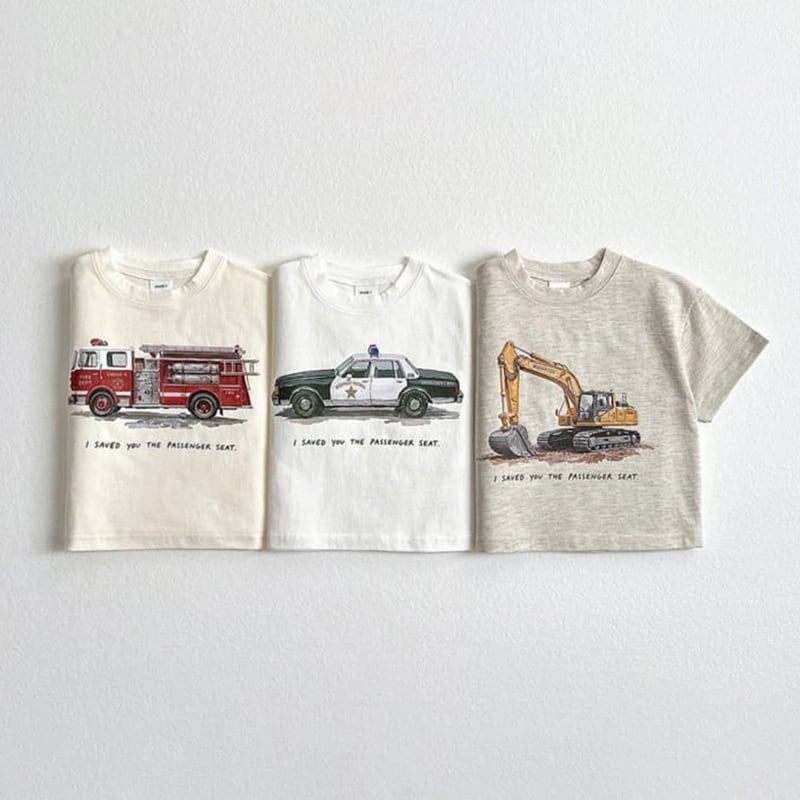 942e271150b4e45beb65659456c6dad0.jpg 【90-150】半袖Tシャツ 乗り物 ルーズ カジュアル トップス - 画像 (1)