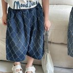 【80-140】パンツ 菱形 キルティング デニム ハーフパンツ - 画像 (8)