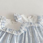 【66-140】ロンパースorワンピース ブルー ストライプ 姉妹服 - 画像 (17)