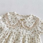 【66-90】ロンパース&帽子 フラワー柄 可愛い ベビー服 - 画像 (8)