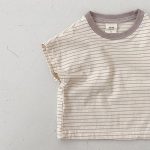【73-100】半袖Tシャツ 男の子 カジュアル ボーダー柄 クルーネック - 画像 (6)