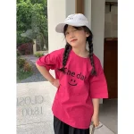 【90-160】Tシャツ 女の子 笑顔柄 プリント カワイイ - 画像 (4)