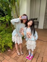 【100-160】ティアードスカート 親サイズ レース 無地 夏新作 女の子 - 画像 (5)