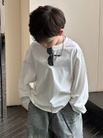 【100-160】Tシャツ カジュアル ゆったり 無地 長袖 男の子 - 画像 (3)