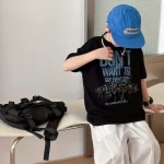 【90-160】男の子 Tシャツ 半袖 アルファベットプリント かっこいい 動きやすい - 画像 (3)