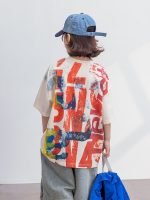 【120-170】Tシャツ プリント カラフル 夏 新作 半袖 - 画像 (4)