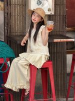【100-160】ベスト ズボン 女の子 ゆったり 透かし彫り ニット ノースリーブ - 画像 (4)