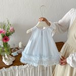 【73-100】ワンピース ベビー メッシュ ノースリープ かわいい - 画像 (5)