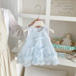 【73-100】ワンピース ベビー メッシュ ノースリープ かわいい - 画像 (4)