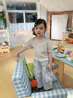 【90-140】半袖Tシャツorパンツ 女の子 フリル 花柄 パフスリープ