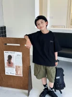 【90-160】Tシャツ ファッション アルファベット プリント 男の子 - 画像 (3)