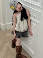 【90-150】トップスorスカート 女の子 ストライプ プリーツ - 画像 (3)