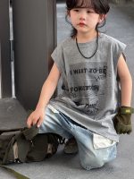 【100-150】ベスト プリント アルファベット カジュアル 夏新作 男の子 - 画像 (3)