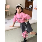 【90-160】Tシャツ 女の子 笑顔柄 プリント カワイイ - 画像 (3)