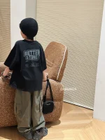 【90-160】Tシャツ アルファベット 半袖 男の子