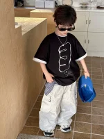 【90-160】Tシャツ シンプル カジュアル プリント 合わせやすい 男の子 - 画像 (4)