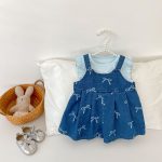 【73-130】サロペット リボン付き デニム ゆったり - 画像 (9)