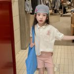 【80-130】半袖Tシャツ 女の子 アップリケ ポロシャツ - 画像 (4)