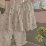 【90-150cm+親サイズ】ルームウェア フリル リボン付き かわいい - 画像 (8)