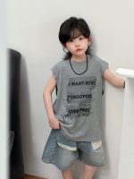 【100-150】ベスト プリント アルファベット カジュアル 夏新作 男の子 - 画像 (6)