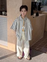 【100-170】半袖 シャツ 男の子 ストライプ お出かけに - 画像 (3)