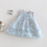 【73-100】ワンピース ベビー メッシュ ノースリープ かわいい - 画像 (2)