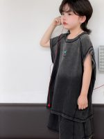 【100-150】セットアップ シンプル グラデーション ノースリーブ ゆったり