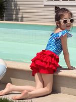 【80-140】水着 チェック柄 ドーパミン風 セパレートスイムウェア - 画像 (6)