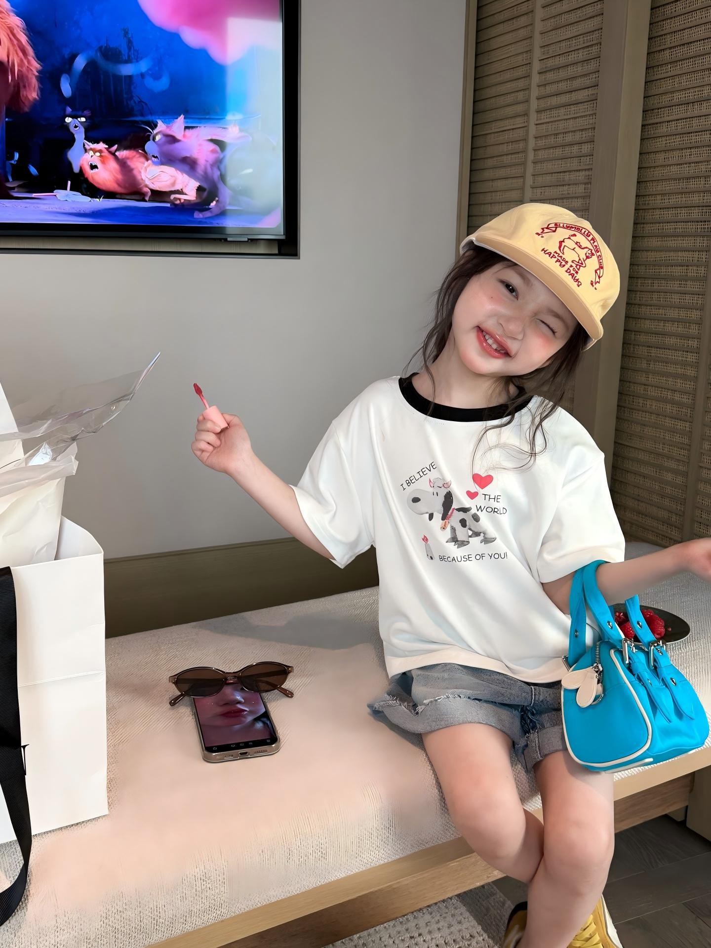 O1CN01CUFflc282LlBd4L3p_2217733997874-0-cib.jpg 【90-150】半袖Tシャツ 女の子 かわいい 合わせやすい - 画像 (1)