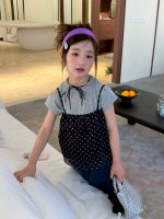 【100-160】キャミソール ドット柄 ゆったり スウィート 韓国風 女の子 - 画像 (3)