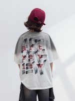 【120-170】Tシャツ グラデーション アルファベット 男の子 カジュアル ファッション - 画像 (4)