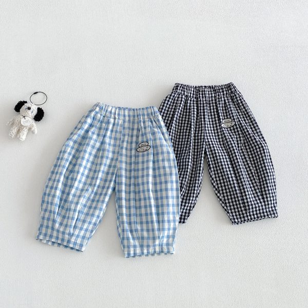 【73-100cm】パンツ ベビー チェック柄 合わせやすい