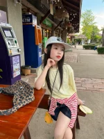 【100-160】Tシャツ 夏新作 シンプル 合わせやすい 無地 女の子 - 画像 (6)