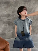 【100-150】セットアップ シンプル グラデーション ノースリーブ ゆったり - 画像 (7)