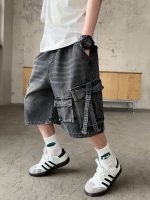 【120-170】ショートパンツ デニム 合わせやすい ジーンズ 夏 ポケット付き - 画像 (2)