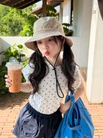 【100-160】Tシャツ 無地 合わせやすい カジュアル ドット柄 半袖 女の子 - 画像 (4)