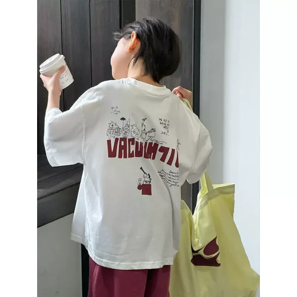 【90-160cm】Tシャツ プリント 男の子 ラウンドネック 半袖