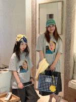 【100-160】Tシャツ 親サイズ プリント カジュアル 女の子 半袖 - 画像 (3)