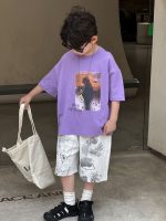 【90-160】半袖Tシャツ 男の子 パープル 個性的 肌触り良好 ヴィンテージ風 - 画像 (4)