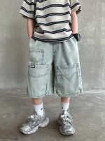 【120-170】ショートパンツ カジュアル デニム ゆったり ジーンズ