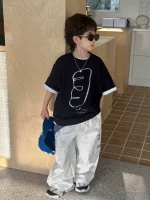 【90-160】Tシャツ シンプル カジュアル プリント 合わせやすい 男の子 - 画像 (3)