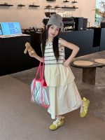 【100-160】ワンピース 切り替え ストライプ ノースリーブ ゆったり 女の子 - 画像 (4)