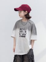 【120-170】Tシャツ グラデーション アルファベット 男の子 カジュアル ファッション - 画像 (5)