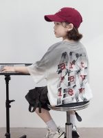 【120-170】Tシャツ グラデーション アルファベット 男の子 カジュアル ファッション - 画像 (2)