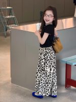 【90-150】半袖Tシャツorパンツ 女の子 レオパード シンプル - 画像 (7)